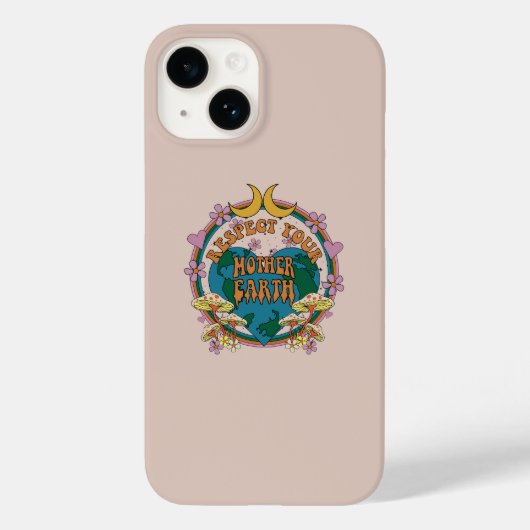 Retro Mother Earth Graphic der 70er Case-Mate iPhone Hülle (Rückseite)