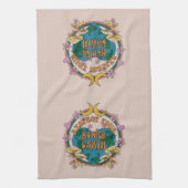 Retro Mother Earth Graphic der 70er Geschirrtuch (Vertikal)