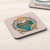 Retro Mother Earth Graphic der 70er Getränkeuntersetzer (Linke Seite)