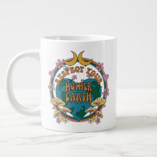 Retro Mother Earth Graphic der 70er Jumbo-Tasse