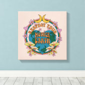 Retro Mother Earth Graphic der 70er Leinwanddruck (Insitu (Holzboden))