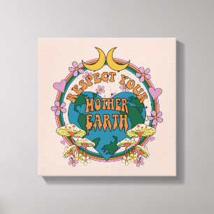 Retro Mother Earth Graphic der 70er Leinwanddruck