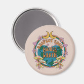 Retro Mother Earth Graphic der 70er Magnet (Vorderseite/Rückseite)