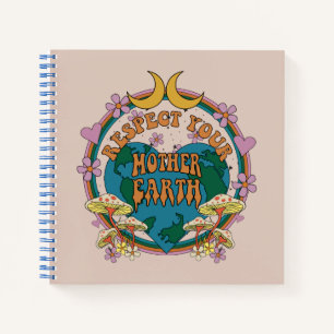 Retro Mother Earth Graphic der 70er Notizblock