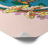 Retro Mother Earth Graphic der 70er Poster (Ecke)