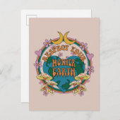 Retro Mother Earth Graphic der 70er Postkarte (Vorne/Hinten)