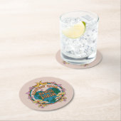 Retro Mother Earth Graphic der 70er Runder Pappuntersetzer (Vor Ort)