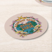 Retro Mother Earth Graphic der 70er Runder Pappuntersetzer (Angewinkelt)