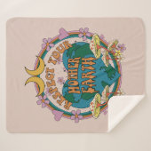 Retro Mother Earth Graphic der 70er Sherpadecke (Vorderseite (Horizontal))