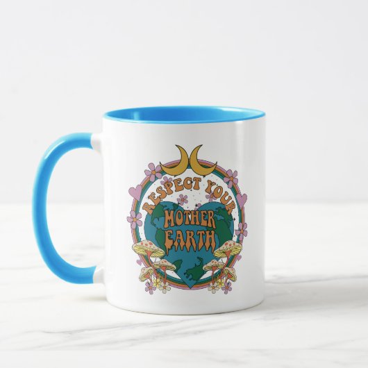 Retro Mother Earth Graphic der 70er Tasse (Links)