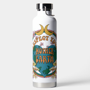 Retro Mother Earth Graphic der 70er Trinkflasche