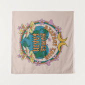 Retro Mother Earth Graphic der 70er Wandteppich (Vorderseite (Horizontal))