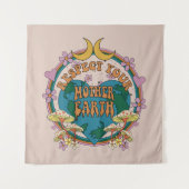 Retro Mother Earth Graphic der 70er Wandteppich (Vorderseite)