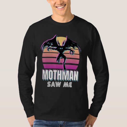 Retro Mothman 80er Cryptid Sunset T-Shirt (Vorderseite)