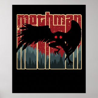 Retro Mothman Coole Vintage-Cryptid-Cartoon-Origi Poster