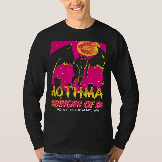 Retro Mothman Harbinger of Doom Legends Cryptid Cr T-Shirt (Vorderseite)