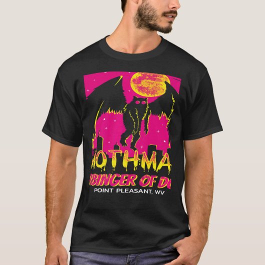 Retro Mothman Harbinger of Doom Legends Cryptid Cr T-Shirt (Vorderseite)