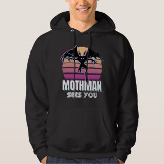 Retro-Mothman sieht dich Lustiges Kryptid-Geschenk Hoodie