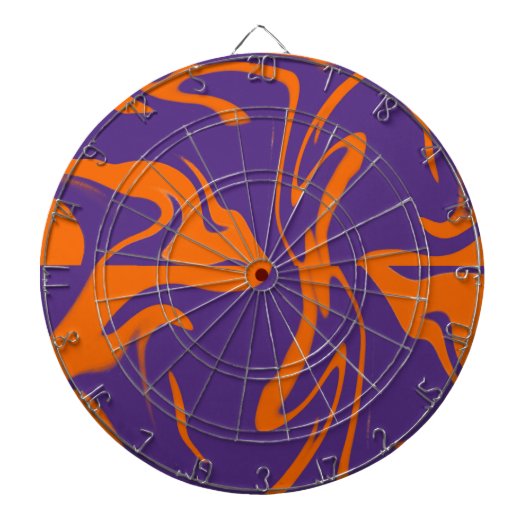 Retro Motion Orange und Lila Dartscheibe (vorne)