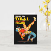 Retro Motivation Quote How To With Your Fears Funn Karte (Gelbe Blume)