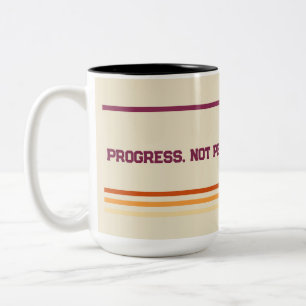 Retro-Motivations-Kaffeetasse – Fortschritt, nicht Zweifarbige Tasse