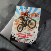 Retro-Motocross-Geburtstagsfeier - Vintage, lasst  Einladung