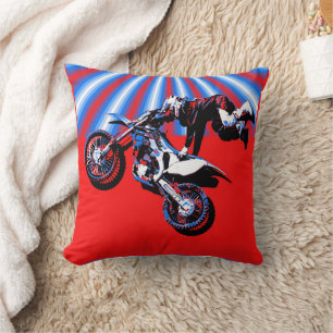 Retro Motocross Rider Design Kissen