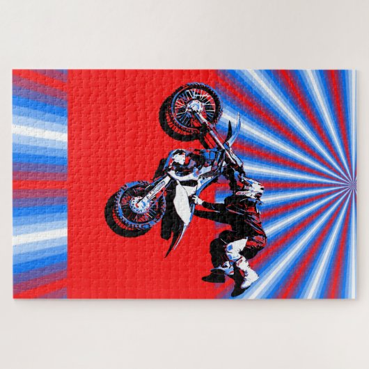 Retro Motocross Rider Design Puzzle (Horizontal)