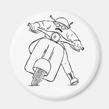 Retro Motor Scooter mit Mustache