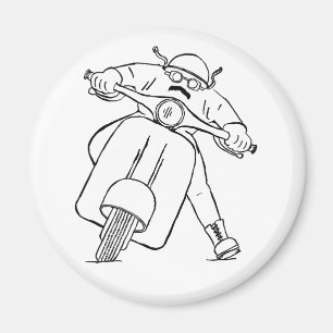 Retro Motor Scooter mit Mustache Magnet