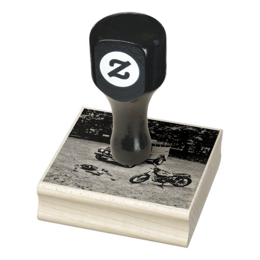 Retro motorcycle gift gummistempel (Stempel)