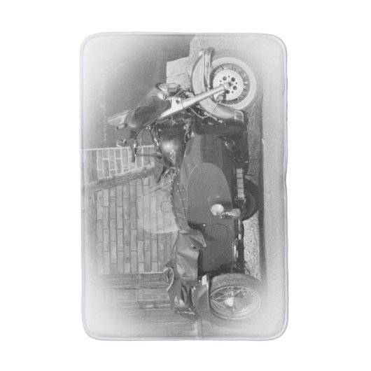 retro motorcycle sidecar bath mat badematte (Vorderseite Vertikal)