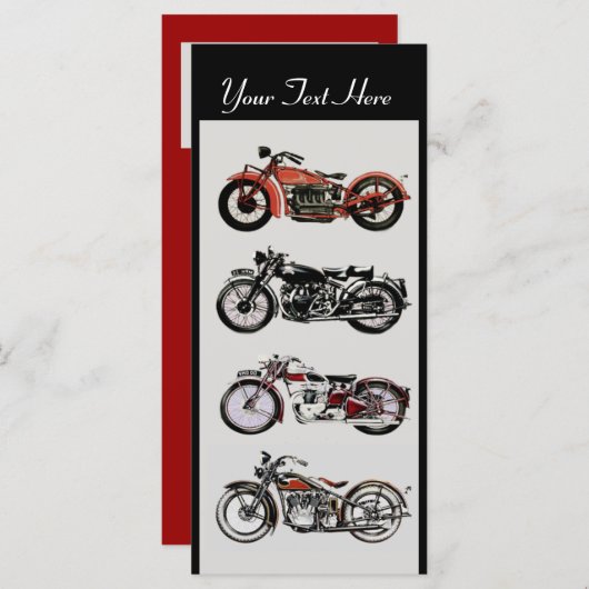 RETRO MOTORCYCLES PARTY Rot Schwarz-weiß Grau (Vorne/Hinten)