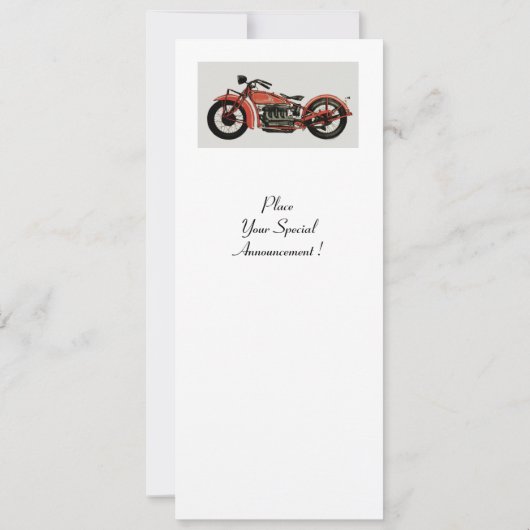 RETRO MOTORCYCLES PARTY Rot Schwarz-weiß Grau Einladung (Rückseite)