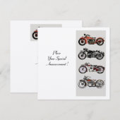 RETRO MOTORCYCLES PARTY Roter Schwarz-weißer Champ Einladung (Vorne/Hinten)