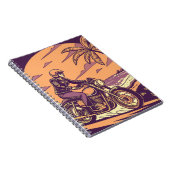 Retro Motorrad-Abenteuer - Tropischer Strand Notizblock (Rechte Seite)