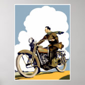 Retro Motorrad Art Poster (Vorne)