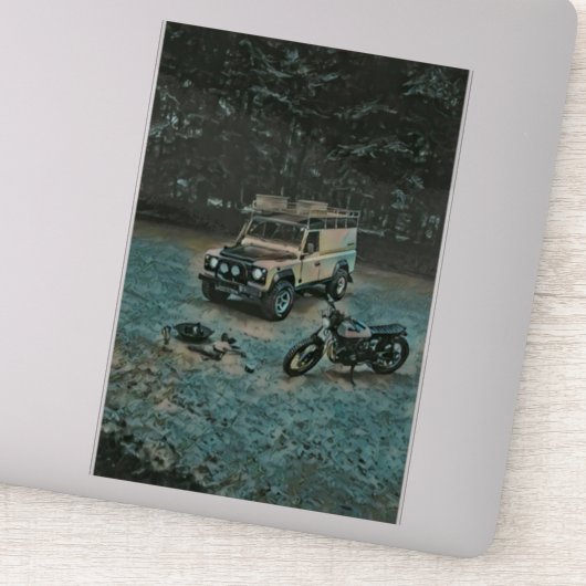 Retro-Motorrad Aufkleber (Detail)