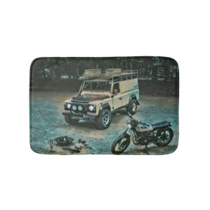 Retro-Motorrad Badematte