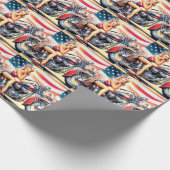 Retro-Motorrad-Button hoch Geschenkpapier (Ecke)