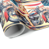 Retro-Motorrad-Button hoch Geschenkpapier (Rolleneckpunkt)