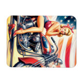 Retro-Motorrad-Button hoch Magnet (Horizontal)