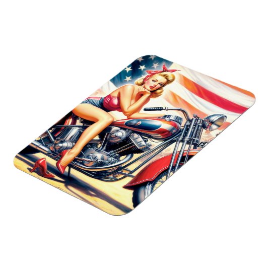 Retro-Motorrad-Button hoch Magnet (Linke Seite)