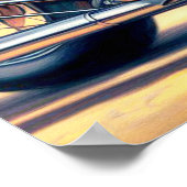 Retro-Motorrad-Button hoch Poster (Ecke)