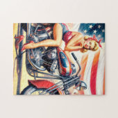 Retro-Motorrad-Button hoch Puzzle (Horizontal)