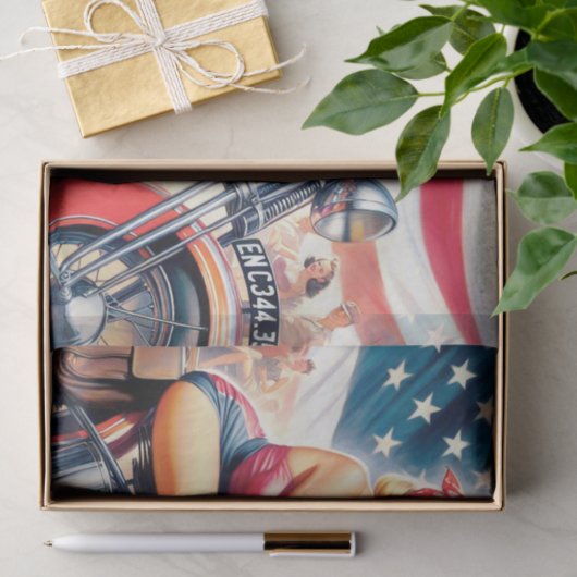 Retro-Motorrad-Button hoch Seidenpapier (Geschenk)