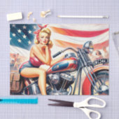 Retro-Motorrad-Button hoch Seidenpapier (Handwerk)