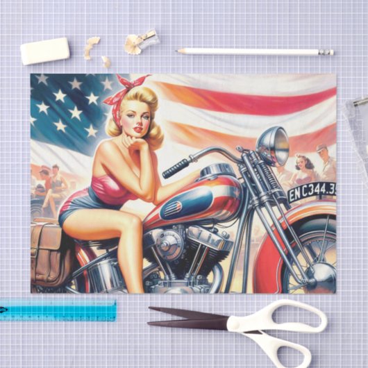 Retro-Motorrad-Button hoch Seidenpapier (Handwerk)