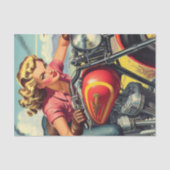 Retro-Motorrad-Button Seidenpapier (Vorderseite)