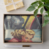 Retro-Motorrad-Button Seidenpapier (Geschenk)